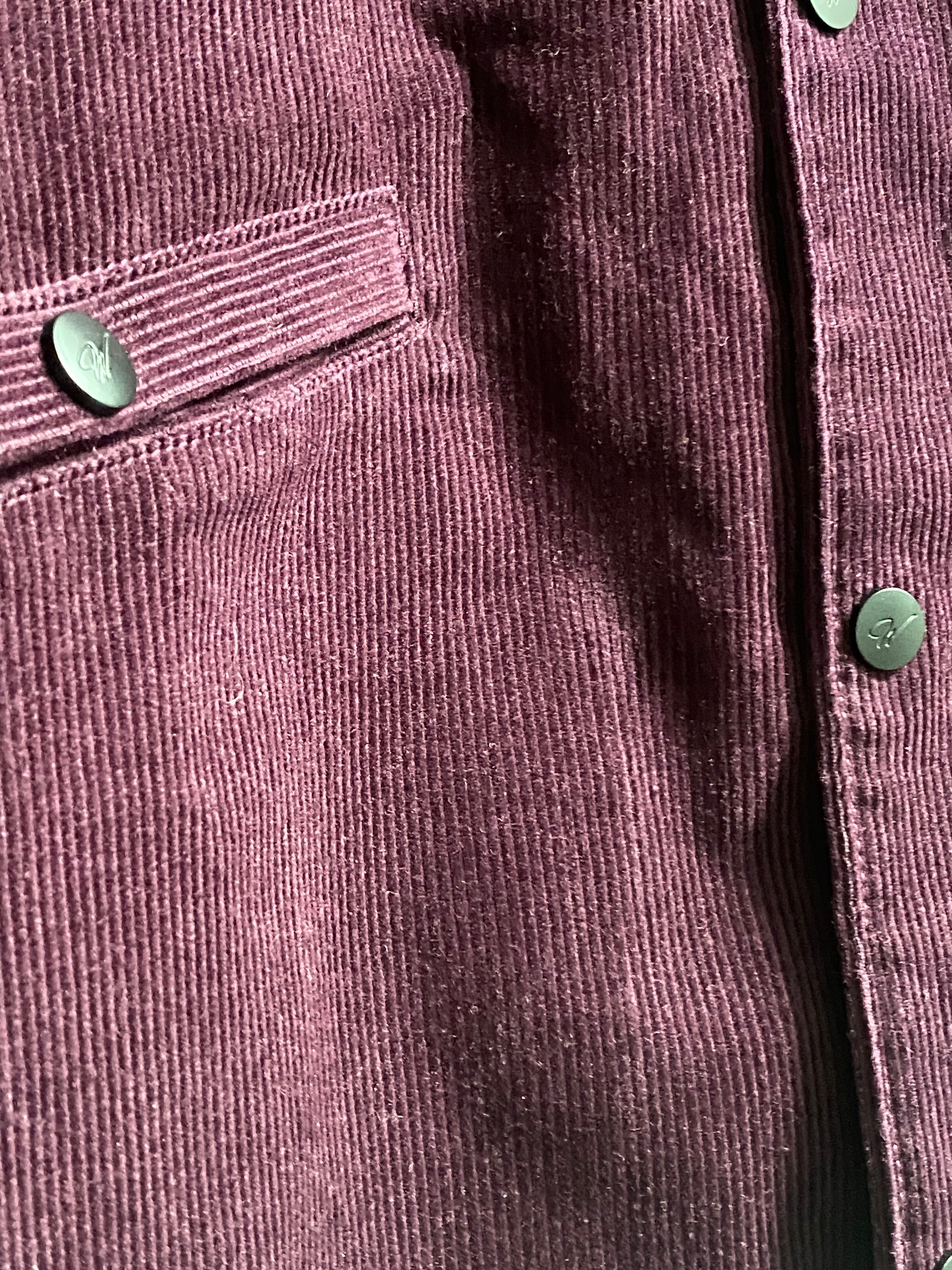 Kinloch merlot cord popper fabric detail