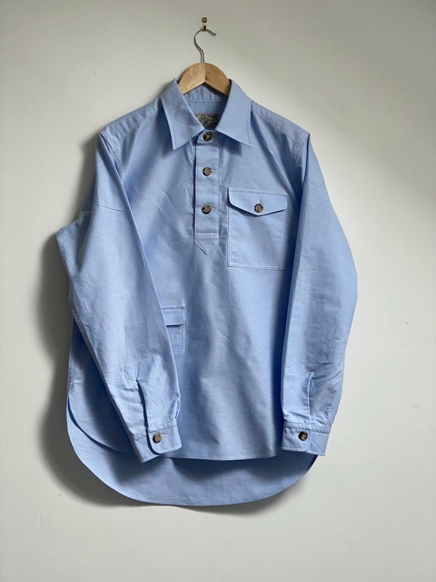 Sky Blue Oxford Pop Over Shirt