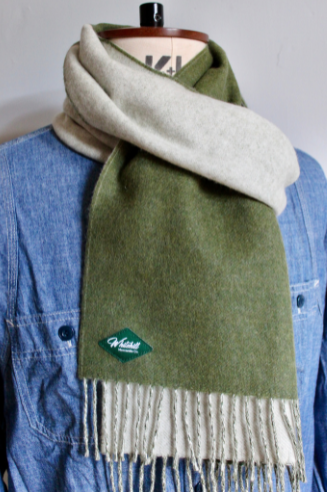 Shamrock scarf block colour wool